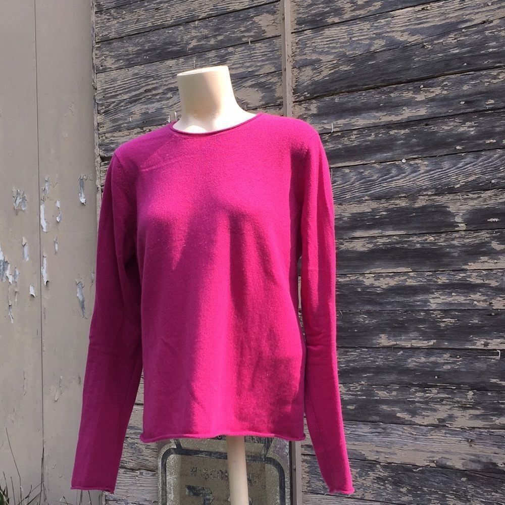 Cashmere Cache Sweater Raspberry Size L - image 3